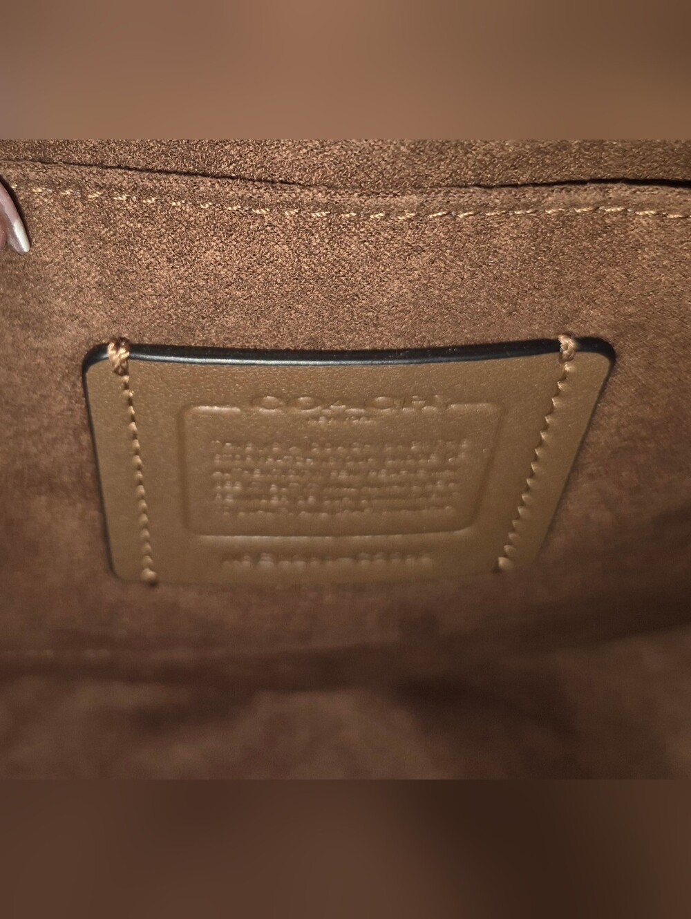 COACH Rust Suede Signature Canvas Crossbody/ Gold Trim. Like New! - Picture 7 of 10